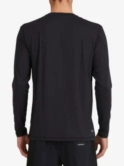 Quiksilver Solid Streak Long Sleeve Upf 50 Surf T-Shirt Black Hot
