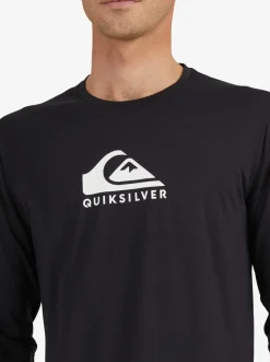 Quiksilver Solid Streak Long Sleeve Upf 50 Surf T-Shirt Black Hot