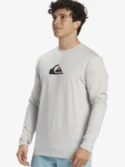 Quiksilver Solid Streak Long Sleeve Upf 50 Surf Tee Gray Violet Shop