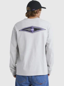 Quiksilver Stretch Long Sleeve T-Shirt Gray Violet New
