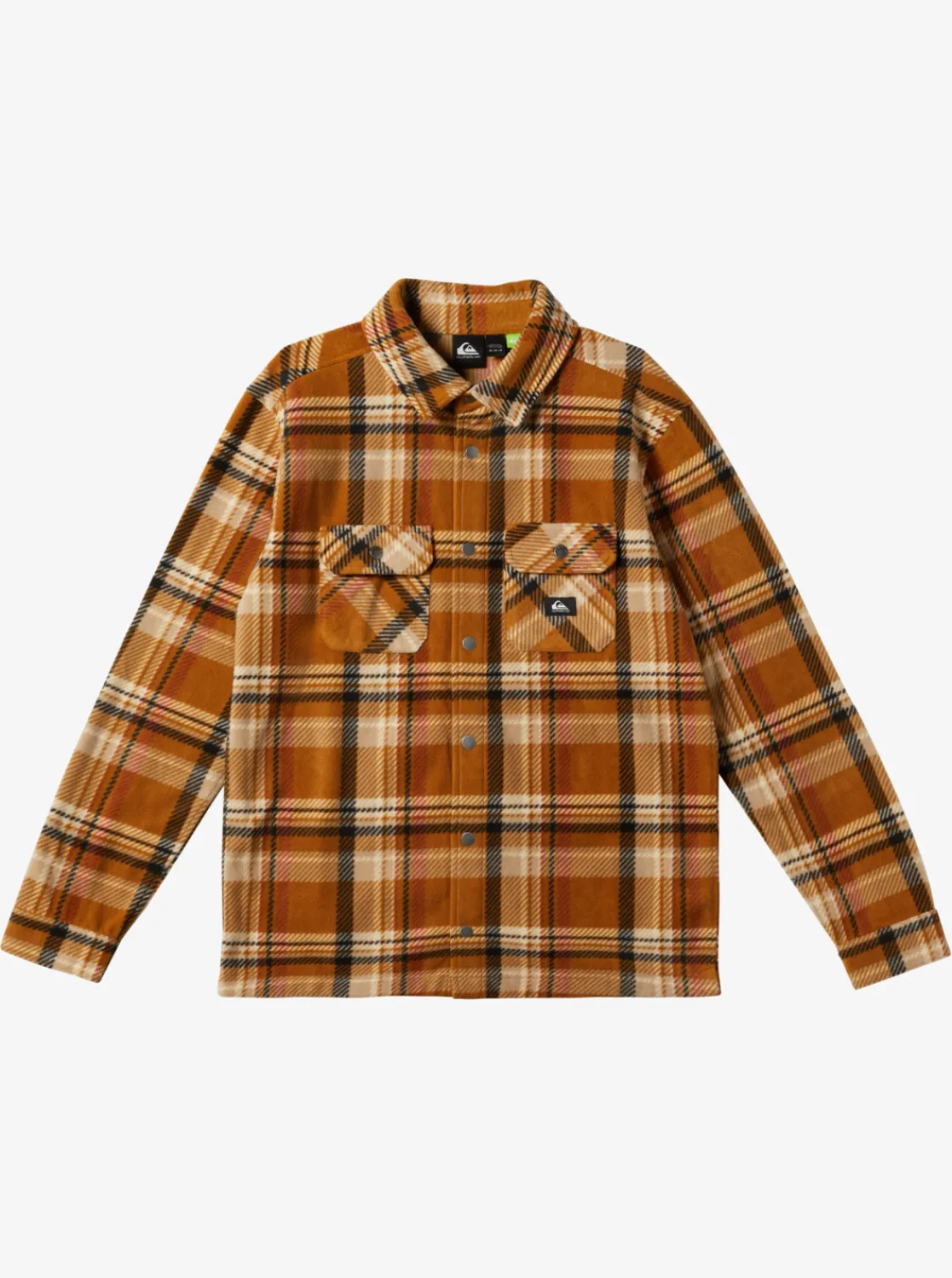 Quiksilver Surf Days Long Sleeve Fleece Shirt Bone Brown Surf Days New