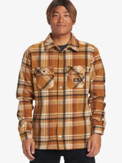 Quiksilver Surf Days Long Sleeve Fleece Shirt Bone Brown Surf Days New