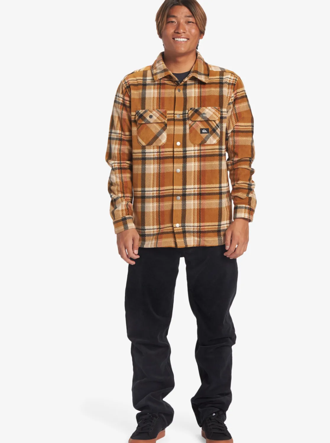 Quiksilver Surf Days Long Sleeve Fleece Shirt Bone Brown Surf Days New