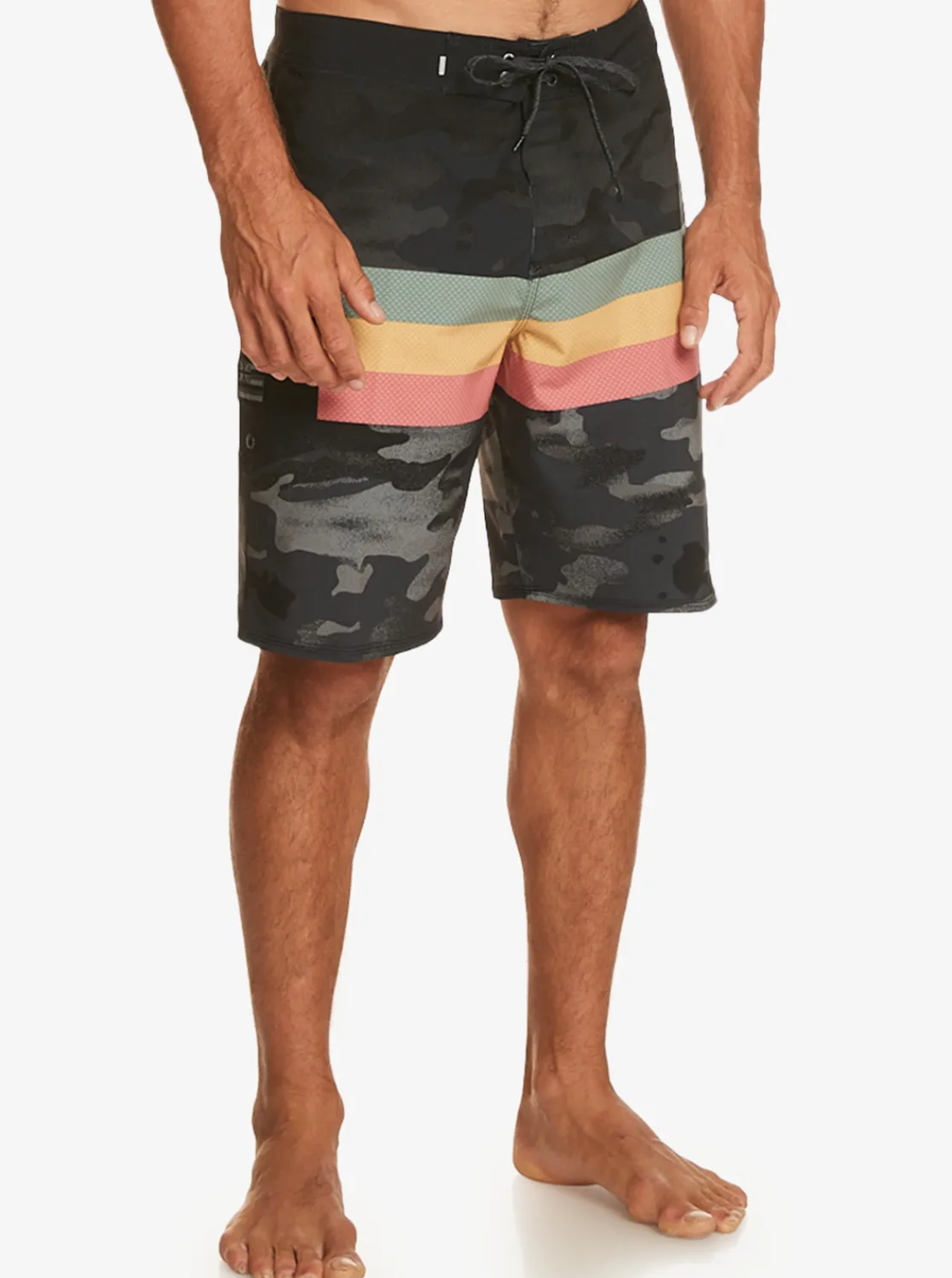 Quiksilver Surfsilk Hawaii Stripe 20" Boardshorts Black Flash Sale