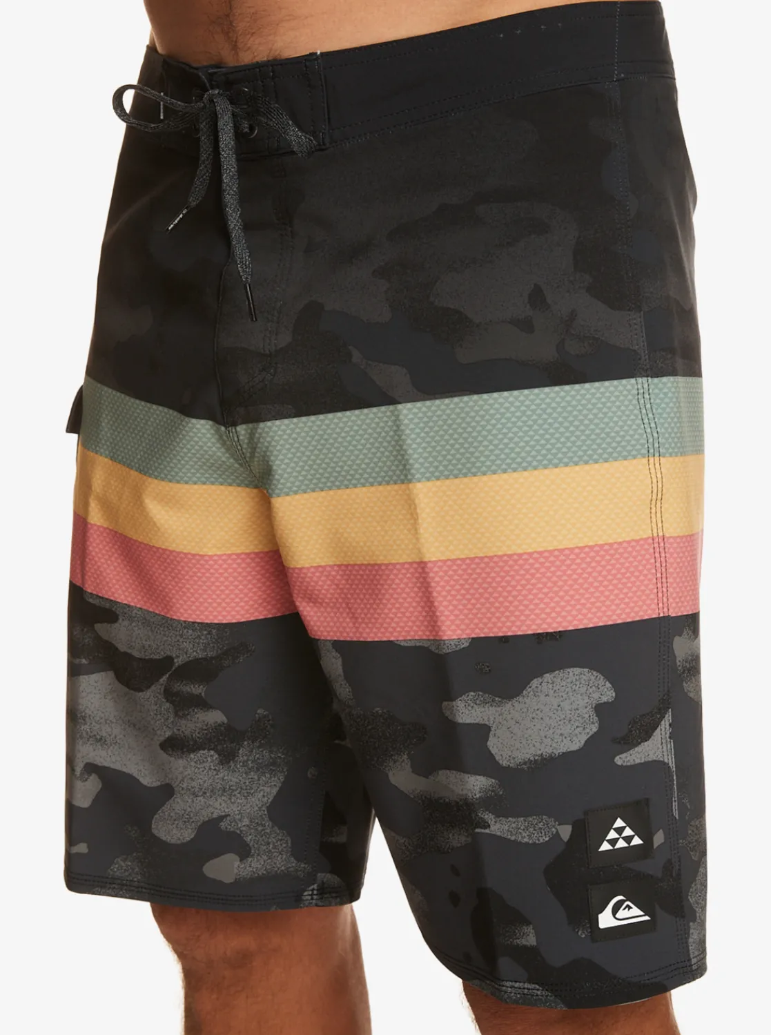 Quiksilver Surfsilk Hawaii Stripe 20" Boardshorts Black Flash Sale