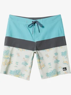 Quiksilver Surfsilk Panel 20" Boardshorts Snow White Palm Spritz Shop