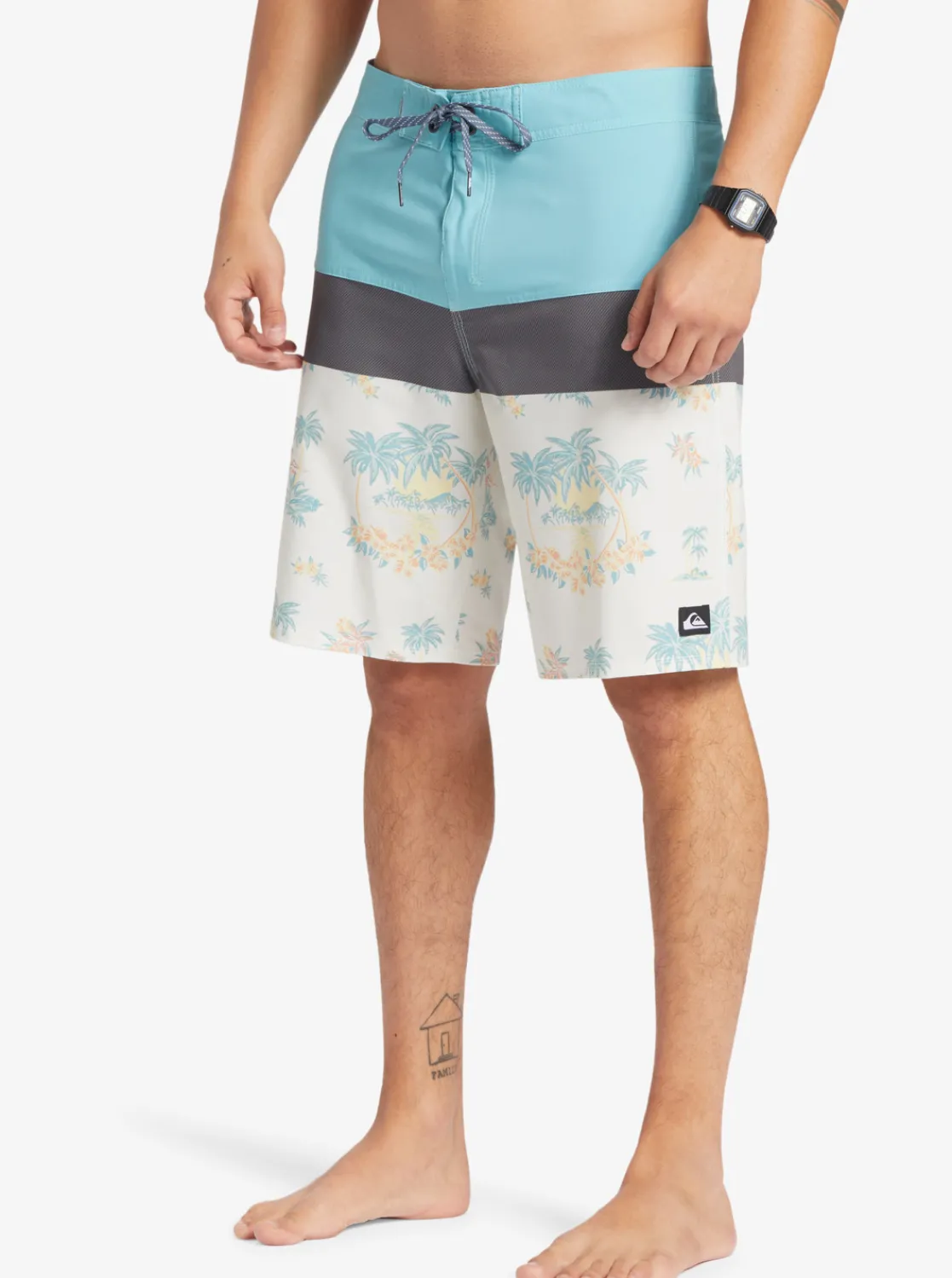 Quiksilver Surfsilk Panel 20" Boardshorts Snow White Palm Spritz Shop