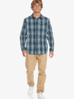 Quiksilver Swinton Long Sleeve Shirt Navy Blazer Swinton Flash Sale