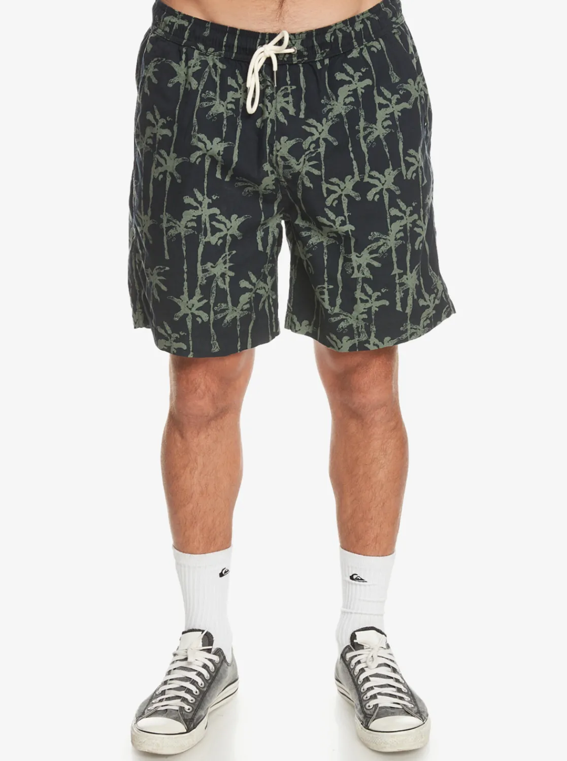 Quiksilver Taxer Print Elastic Waist Shorts Laurel Wreath Painted Palms Shop