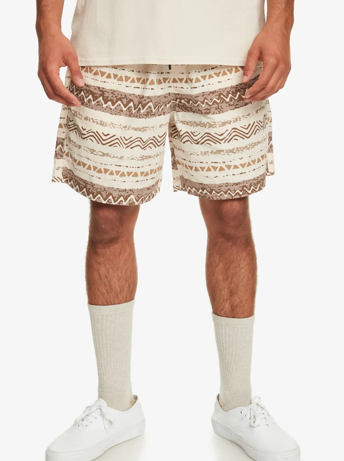 Quiksilver Taxer Print Elastic Waist Shorts Birch Playa Mesa Shop