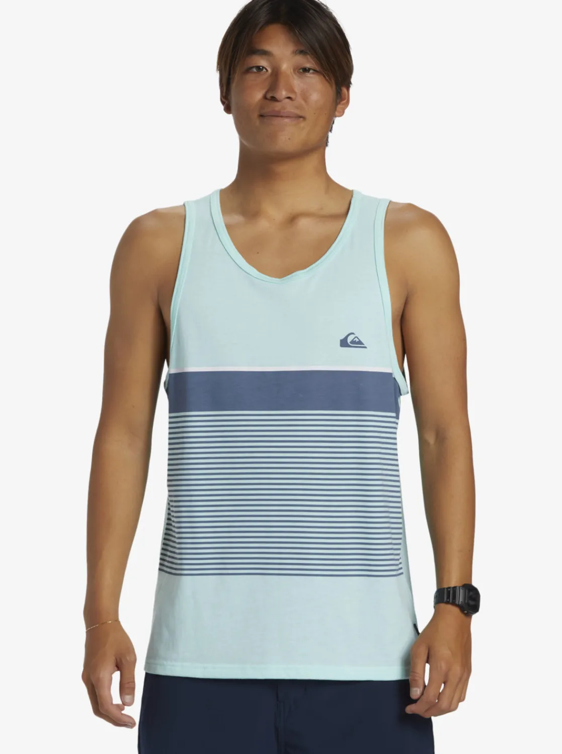 Quiksilver Tijuana Stripe Tank Top Beach Glass Heather Outlet