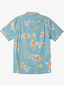 Quiksilver Tropical Floral Short Sleeve Woven Shirt Reef Waters Tropical Floral Ss Flash Sale
