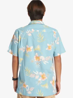 Quiksilver Tropical Floral Short Sleeve Woven Shirt Reef Waters Tropical Floral Ss Flash Sale