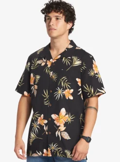 Quiksilver Tropical Floral Short Sleeve Woven Shirt Black Tropical Floral Ss Best
