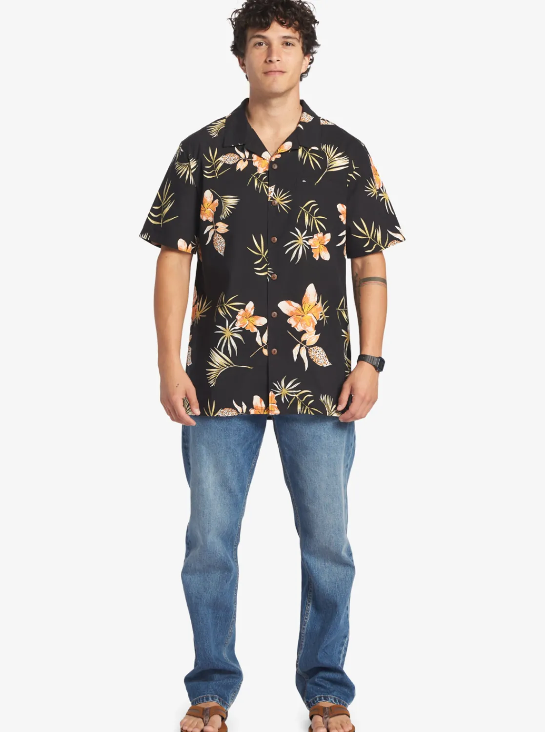 Quiksilver Tropical Floral Short Sleeve Woven Shirt Black Tropical Floral Ss Best
