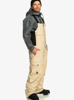 Quiksilver Utility Technical Snow Bib Pants Pale Khaki Cheap