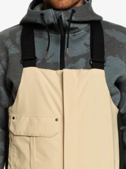 Quiksilver Utility Technical Snow Bib Pants Pale Khaki Cheap