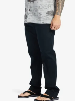 Quiksilver Waterman After Surf Elastic Waist Pants Black New