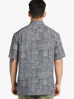 Quiksilver Waterman Amazed Palm Woven Shirt Black Amazed Palm New