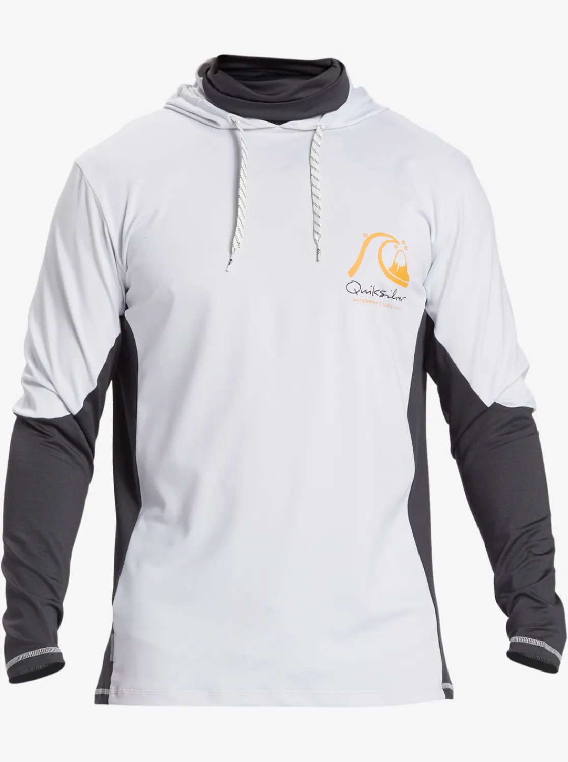 Quiksilver Waterman Angler Hooded Upf 50 Long Sleeve Surf Tee White Fashion