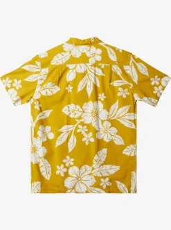 Quiksilver Waterman Aqua Flower Short Sleeve Shirt Oil Yeallow Aqua Flowers Flash Sale