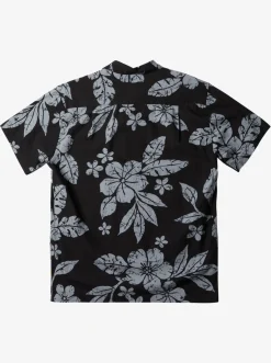 Quiksilver Waterman Aqua Flower Short Sleeve Shirt Black Aqua Flowers Flash Sale
