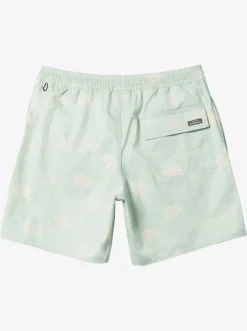 Quiksilver Waterman Cliffside 17" Elastic Waist Shorts Subtle Green Amazed Palm Clearance