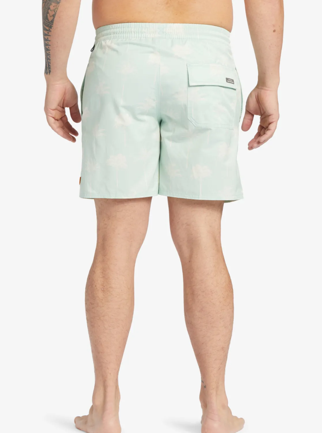 Quiksilver Waterman Cliffside 17" Elastic Waist Shorts Subtle Green Amazed Palm Clearance