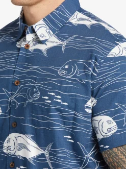 Quiksilver Waterman Dive Sites Woven Shirt Ensign Blue Dive Sites Fashion