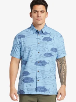 Quiksilver Waterman Dive Sites Woven Shirt Dusk Blue Dive Sites New