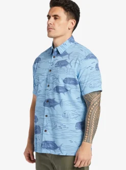 Quiksilver Waterman Dive Sites Woven Shirt Dusk Blue Dive Sites New