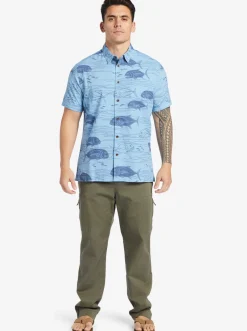 Quiksilver Waterman Dive Sites Woven Shirt Dusk Blue Dive Sites New