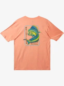 Quiksilver Waterman Dorado Magic T-Shirt Peach Pink Cheap