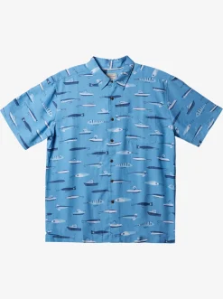 Quiksilver Waterman Drag Week Technical Short Sleeve Shirt Dusk Blue Drag Week W Cheap