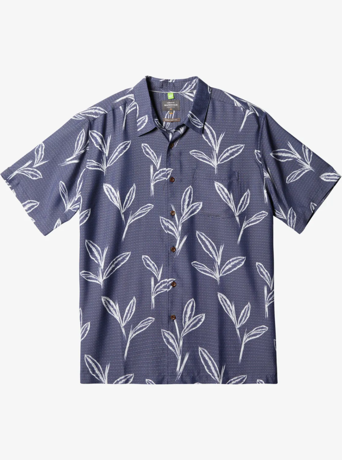Quiksilver Waterman Ginger Stalks Short Sleeve Shirt Medieval Blue Ginger Stalks Cheap