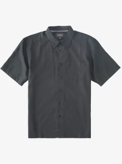 Quiksilver Waterman Kings Cliff Short Sleeve Shirt Black Kings Cliff Store