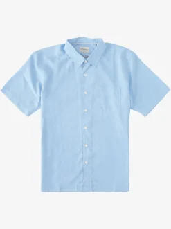 Quiksilver Waterman Kings Cliff Short Sleeve Shirt Dusk Blue Kings Cliff Sale