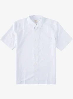 Quiksilver Waterman Kings Cliff Short Sleeve Shirt White Kings Cliff Shop