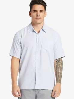 Quiksilver Waterman Kings Cliff Short Sleeve Shirt White Kings Cliff Shop