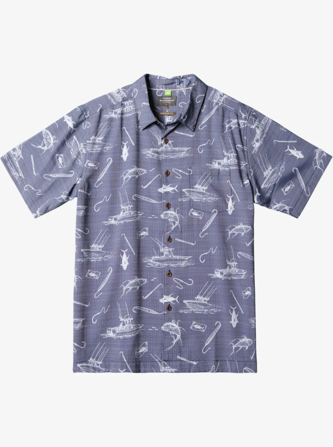 Quiksilver Waterman Line Spinner Short Sleeve Shirt Medieval Blue Line Spinner Sale