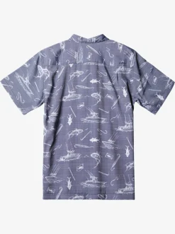 Quiksilver Waterman Line Spinner Short Sleeve Shirt Medieval Blue Line Spinner Sale