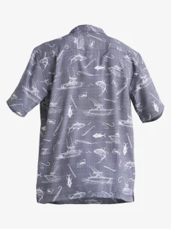 Quiksilver Waterman Line Spinner Short Sleeve Shirt Medieval Blue Line Spinner Sale
