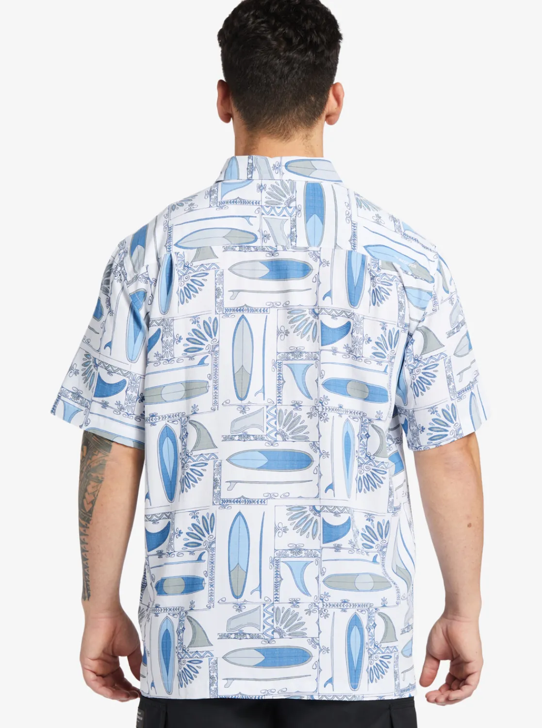 Quiksilver Waterman Long Boards Woven Shirt White Longboards Hot