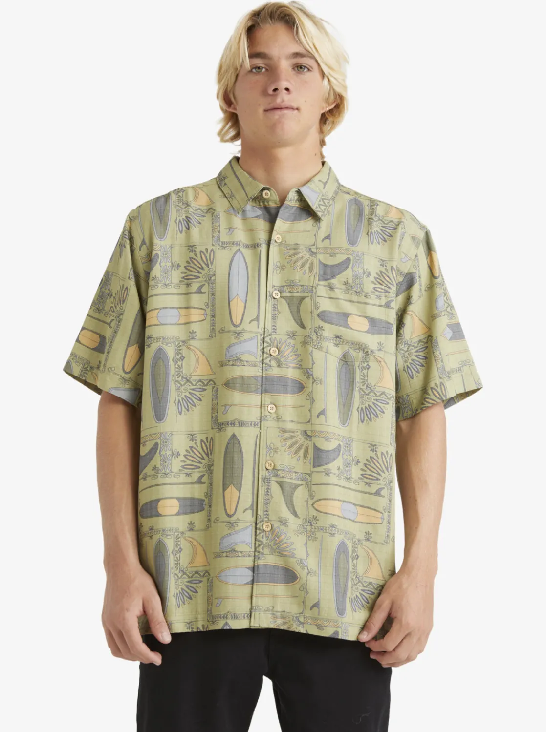 Quiksilver Waterman Long Boards Woven Shirt Tea Longboards Hot