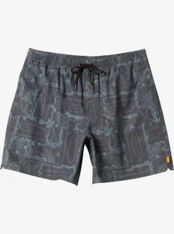 Quiksilver Waterman Longboard Volley 17" Elastic Waist Shorts Black Longboard Best Sale