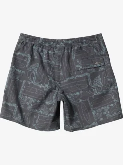 Quiksilver Waterman Longboard Volley 17" Elastic Waist Shorts Black Longboard Best Sale
