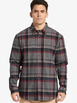 Quiksilver Waterman Lower Ridge Flannel Long Sleeve Top Granite Grey Lower Ridge Sale