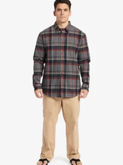 Quiksilver Waterman Lower Ridge Flannel Long Sleeve Top Granite Grey Lower Ridge Sale