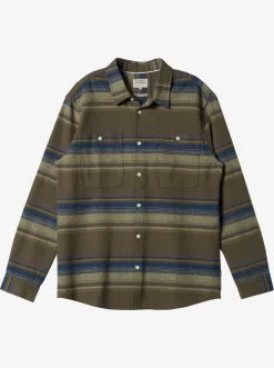 Quiksilver Waterman Lowest Tide Flannel Long Sleeve Top Dusty Olive Lowest Tide Sale