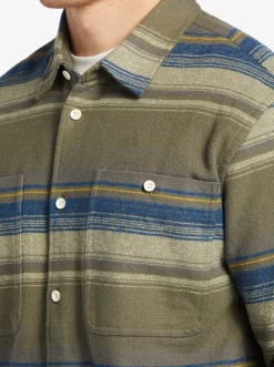 Quiksilver Waterman Lowest Tide Flannel Long Sleeve Top Dusty Olive Lowest Tide Sale